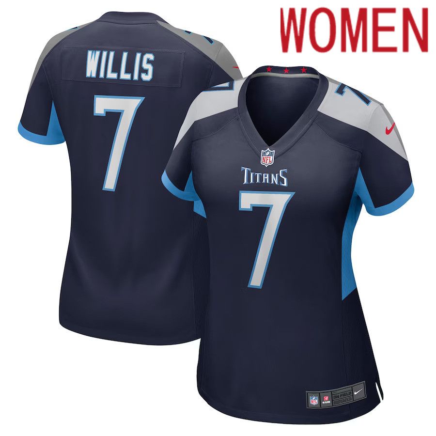 Women Tennessee Titans 7 Malik Willis Nike Navy Player Game NFL Jersey